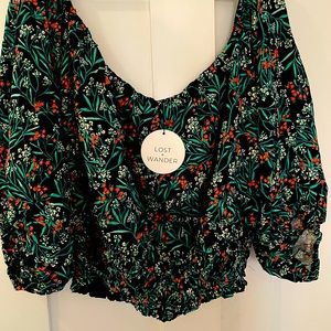NWT floral crop top